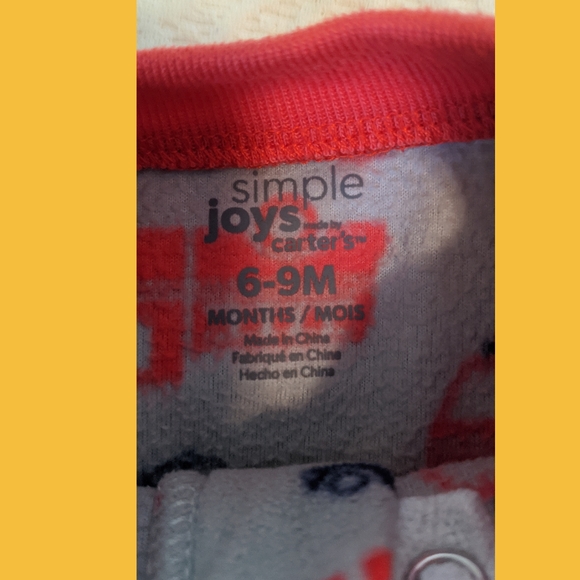 2 Carter's Long Sleeve Fleece Pajamas 6-9 mo - Picture 4 of 6